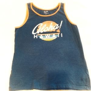 Aloha Hawaii blue tank top medium